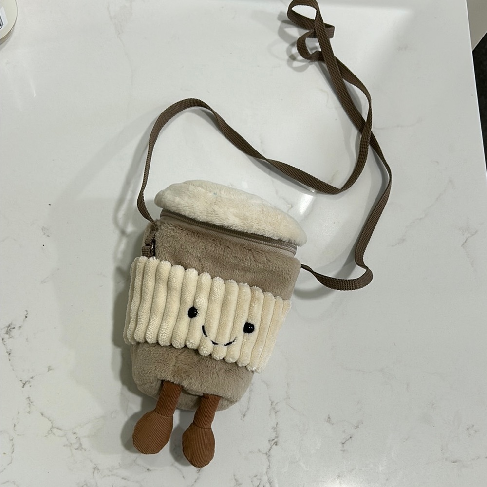 Jellycat Cream and Brown Cozy Crossbody Bag